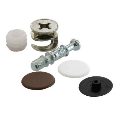 Ferrure d'assemblage + Goujon ø15 x L. 30 mm en acier, lot de 2