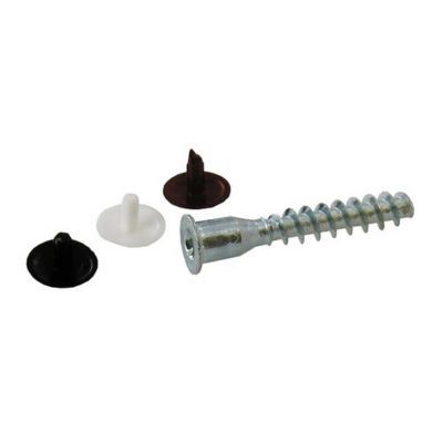 4 vis d'assemblages et caches acier zingué Diall Ø6.3 x l.40mm