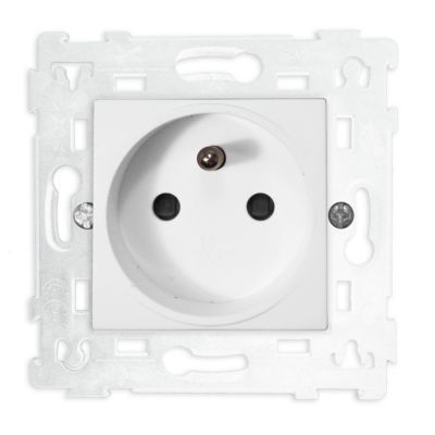 Mécanisme de prise de courant avec terre Colours Kalya blanc glossy