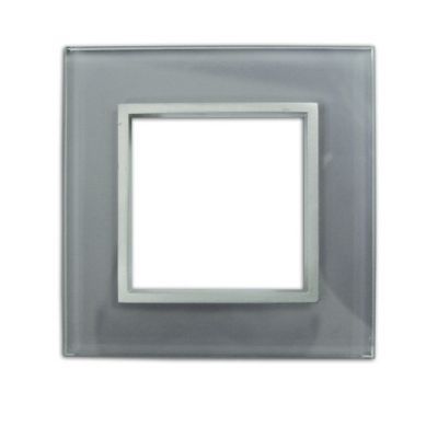 Plaque de finition Colours Kalya simple verre graphite