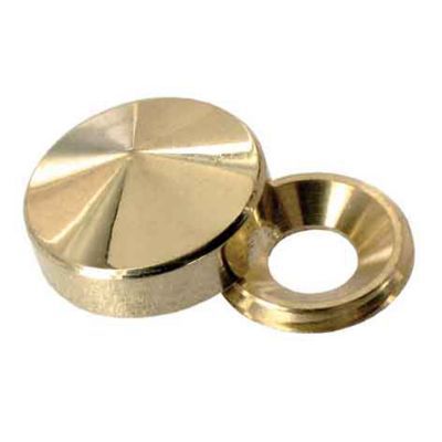 4 Cache-vis coniques Laiton poli ø22 mm