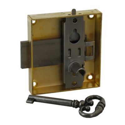 Serrure en applique l. 60 mm x H. 80 mm x EP. 12 mm