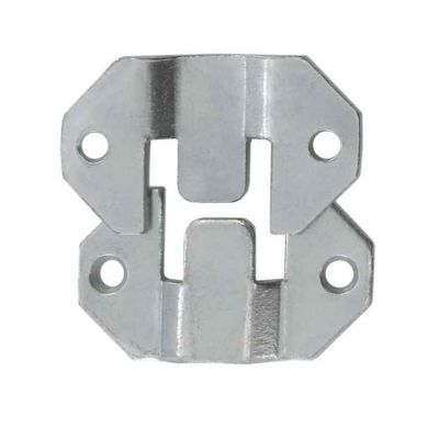 4 Ferrures d'accrochage Acier zingué 42 x 26 mm