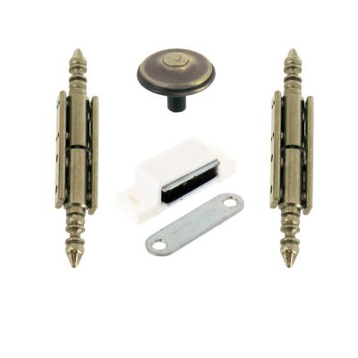 Kit ameublement vieux laiton patiné, lot de 2