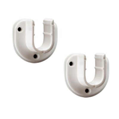 2 naissances plastique blanc pour tringle de penderie Ø1,8 cm