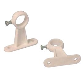 Diall - 2 supports aluminium blanc pour tringle de penderie Ø1,8 cm