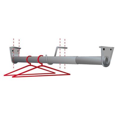 Tringle de penderie télescopique aluminium blanc Ø2,5 cm de 40 à 70 cm avec support