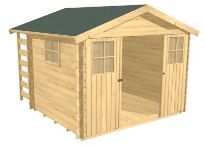 Abri de jardin Blooma Lounas en bois coloris naturel ép.28 mm surface extérieure 7 20 m²