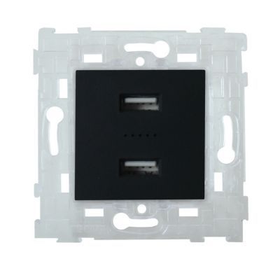 Mécanisme double prise USB Colours Kalya gris soft