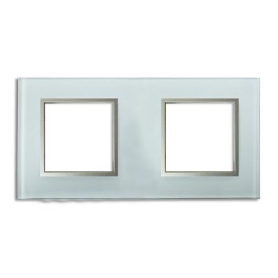 Plaque de finition double verre Colours Kalya blanc