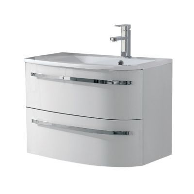 Meuble sous vasque blanc 2 tiroirs version droite Cooke & Lewis Elbe 70 cm