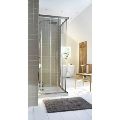 Accès d'angle droit de douche anthracite Deluvio 80 cm