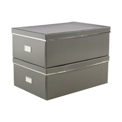 Image of 2 boîtes de rangement Manhattan T3 coloris gris 3454976033758_CAFR