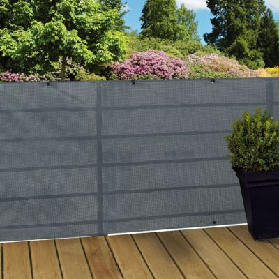 Ecran tressé polyester Blooma gris 3 x h.1 m