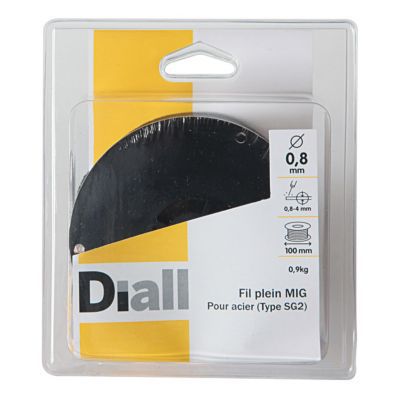 Bobine fil plein acier MIG 0.8 mm Diall 900g