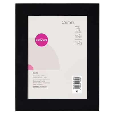 Cadre photo noir Colours Cemin l.13 x H.18 cm, ép.25 mm