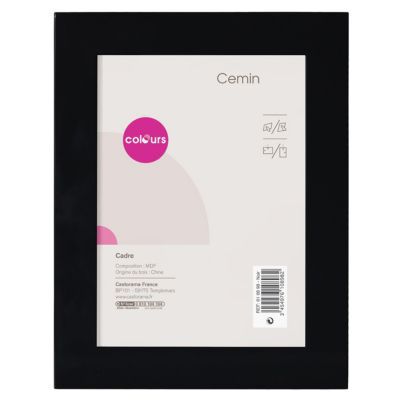 Cadre photo noir Colours Cemin l.24 x H.30 cm, ép.30 mm