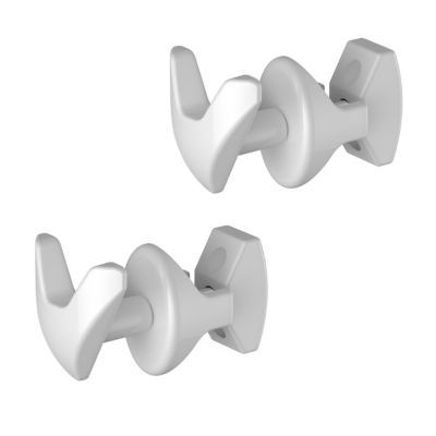 2 patères en V pour sèche-serviettes tube plats Diall