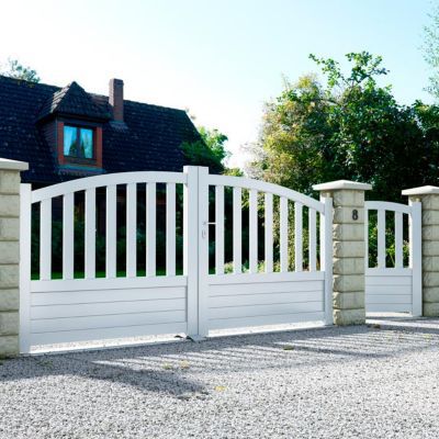 Portail aluminium BLOOMA Loja blanc - 300 x h.140 cm