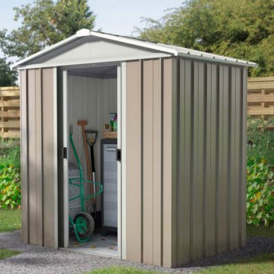 Abri de jardin métal Blooma Sligo taupe 2 20m²