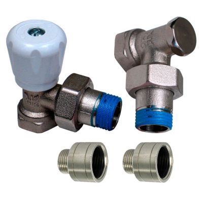 Robinet manuel équerre 1/2 3/8 avec coude de réglage Blyss