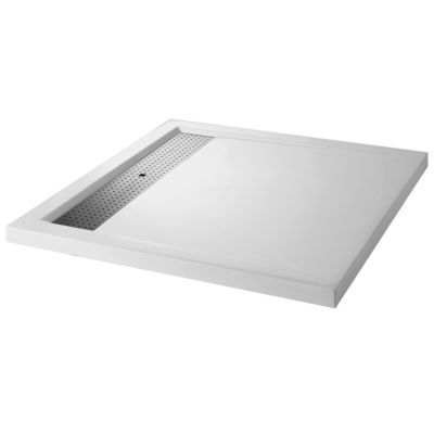 Receveur de douche à poser 90 x 90 cm, résine, blanc, Cooke & Lewis Meso