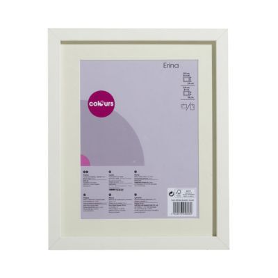 Cadre photo blanc Colours Erina l.10 x H.15 cm + passe partout