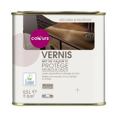 Vernis meubles et objets acajou mat 500ml Colours