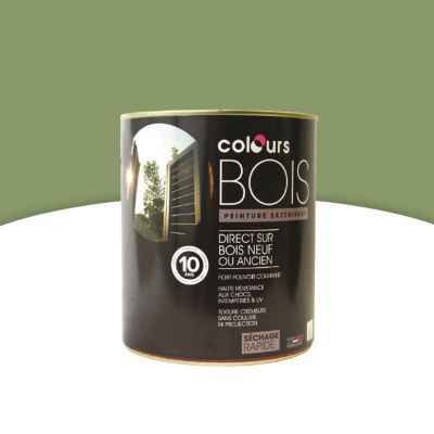 Peinture bois intérieur/extérieur Colours vert Provence satin 2,5L