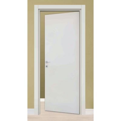 Bloc porte GEOM Arithmos laqué blanc 83cm poussant gauche