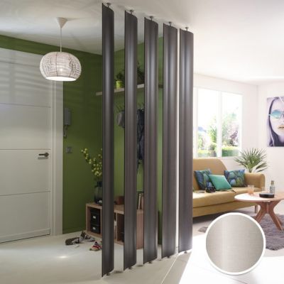 Cloison amovible à lames orientables Yotta beige H.252 x l.24 cm