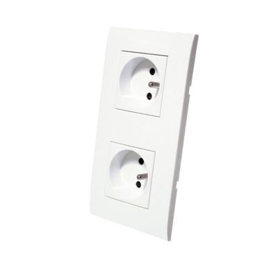 Kit prise double Colours Kalya blanc