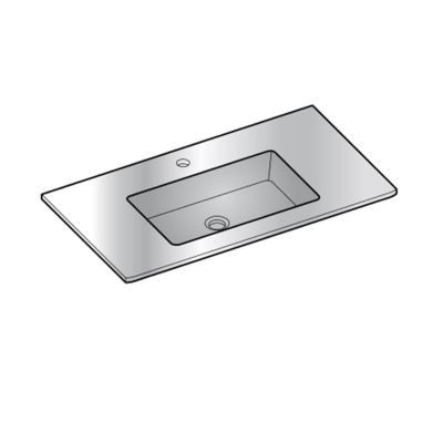 Plan vasque verre blanc COOKE & LEWIS Meltem 80 cm