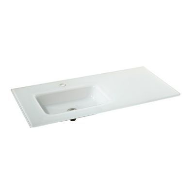 Plan vasque gauche verre blanc COOKE & LEWIS Meltem 97,5 cm