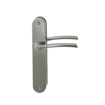 Ensemble Poignees De Porte Sur Plaque Colours Dan Satin Nickel Castorama