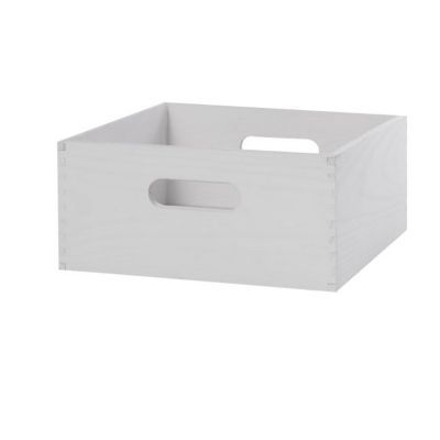 Boîte de rangement rectangulaire en pin massif Vitoria Mixxit coloris blanc