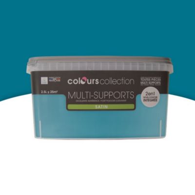 Peinture multi-supports Bleu pétrole Satin 2,5L | Castorama