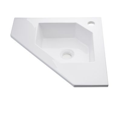 Plan vasque angle céramique blanc COOKE & LEWIS Waneta 46,5 cm