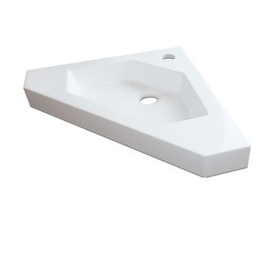 Plan vasque en résine blanc Cooke & Lewis Levyne