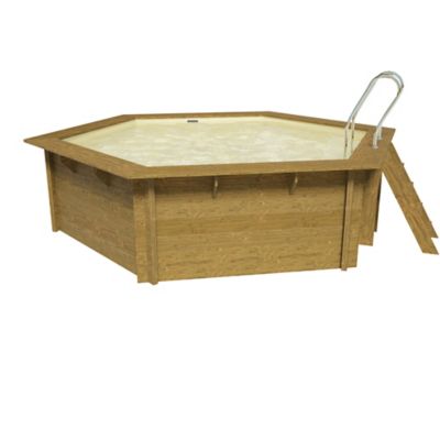 Piscine hors sol bois Blooma Lunda ?4 12 m  liner beige
