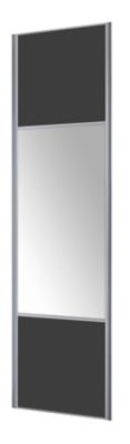 Porte de placard coulissante miroir gris anthracite Form Valla 62 2 x 247 5 cm