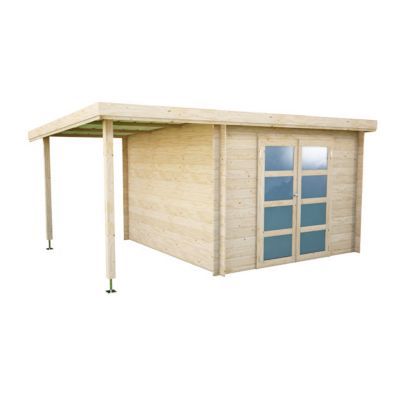 Abri de jardin bois BLOOMA Skara + pergola 8,07 m²