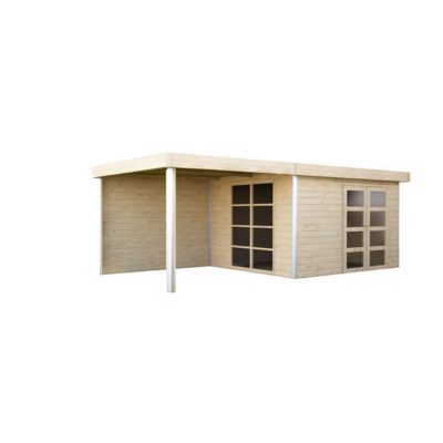 Abri de jardin bois BLOOMA Lindo L + pergola 10,12 m²