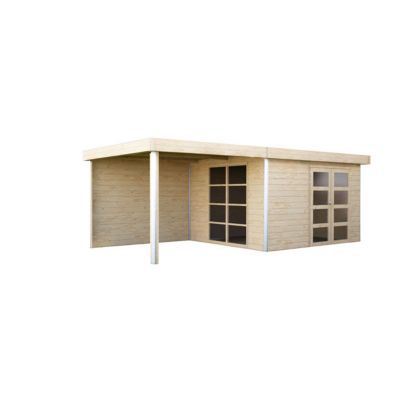 Abri de jardin bois + pergola Blooma Lindo L  10 + 8 4 m² ép.28 mm