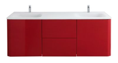Ensemble de salle de bains Ceylan rouge 140 cm + plan vasque