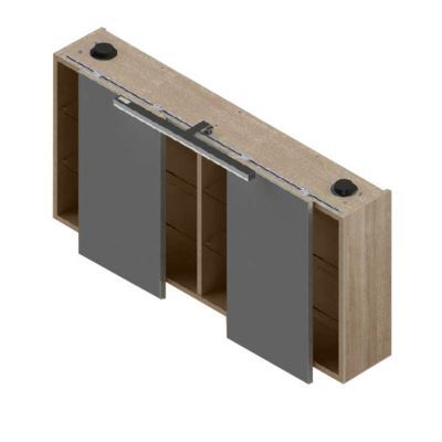 Armoire miroir décor chêne clair Calao 120 cm