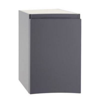 Meuble complément sous vasque l.34 cm, gris anthracite, version gauche, Vague