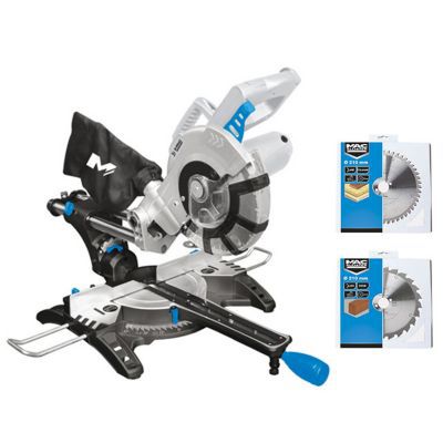 Scie à  onglet radiale MMSP1500WS 210mm + 2 lames MACALLISTER
