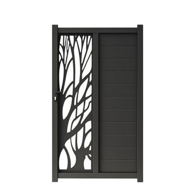 Portillon aluminium Blooma Idaho noir 9017 - 100 x h.176 cm