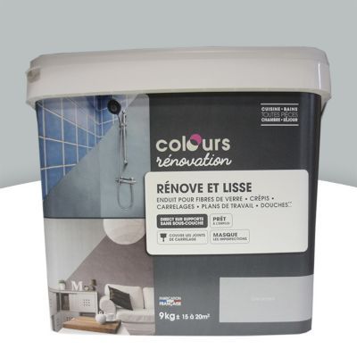 Enduit de rénovation Rénove et lisse Gris ciment 9Kg.